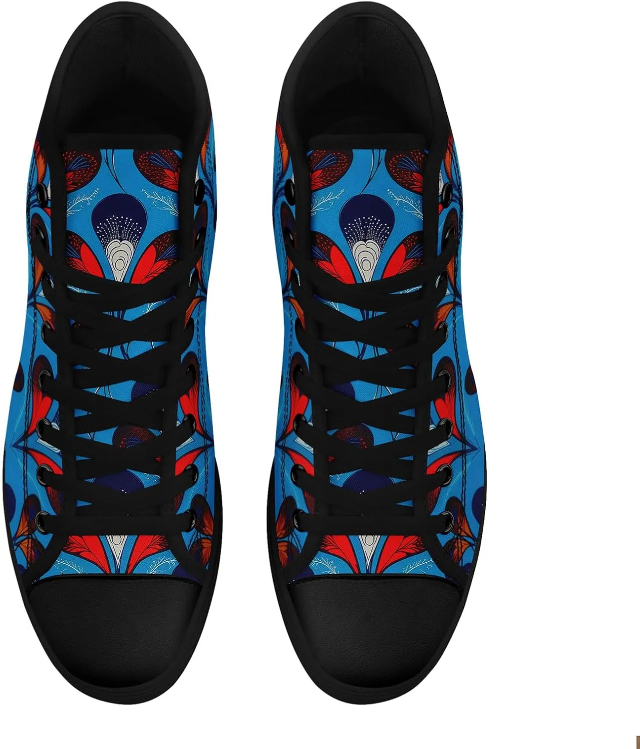 High Top Sneakers for Women Men Canvas Shoes Lightweight Printed Lace Up Fashion Casual Walking Shoes Street Footwear