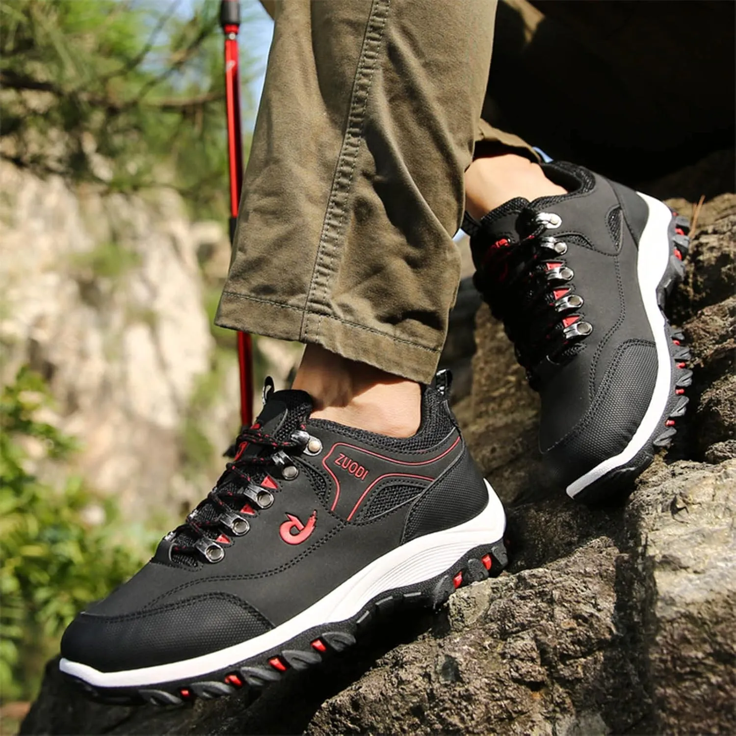 Hiking Shoes for Men Lightweight Walking Shoes Outdoor Trailing Sneakers Non-Slip Sneakers Hiking Walking Shoes