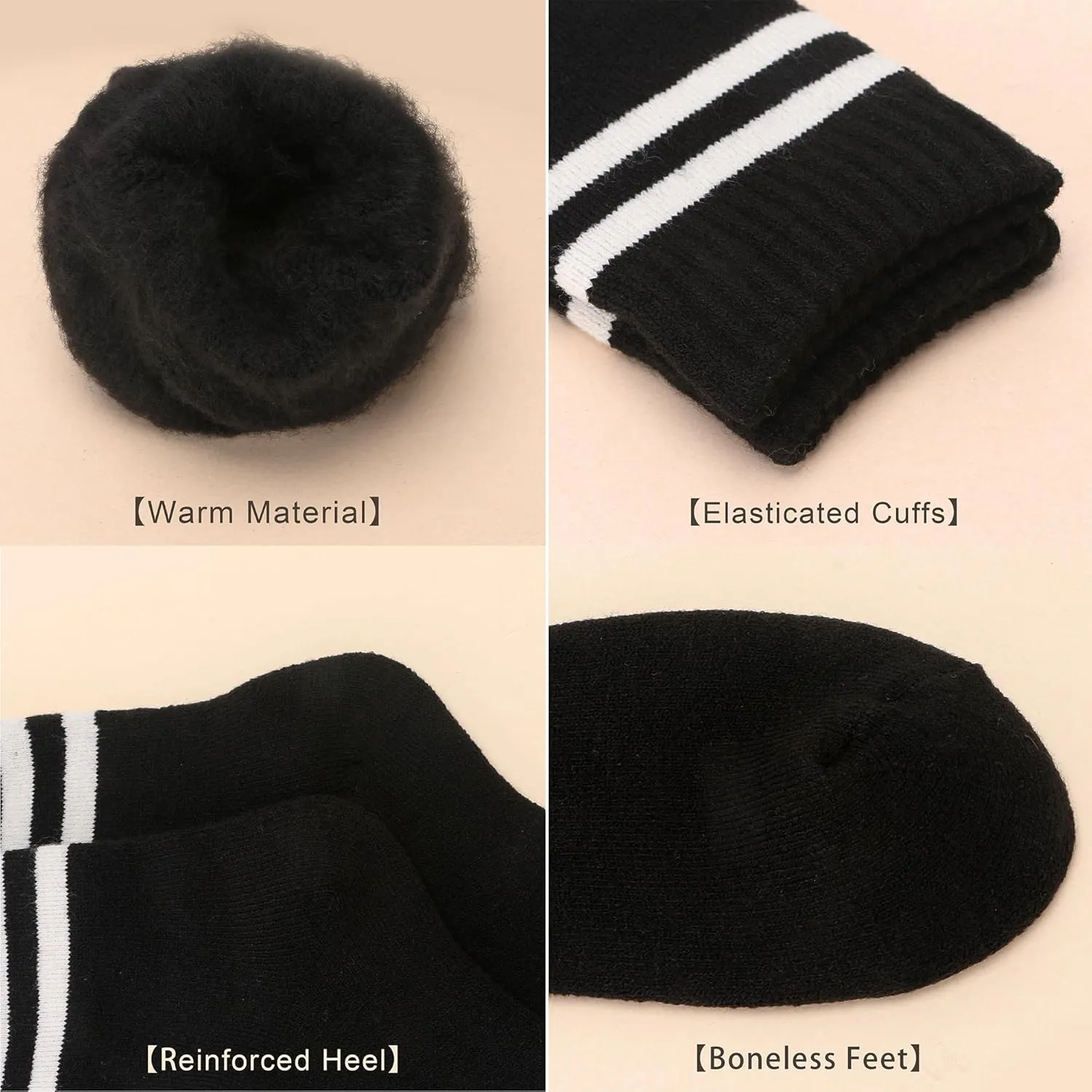HUGSWEET Heated Thermal Leg Warm Socks For Women Extreme Cold Weather Winter Soft Cozy Socks With Gift Box