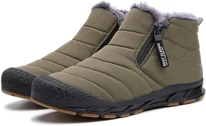 Jakcuz Women Winter Snow Boots Zip Up Fur Lined Warm Ankle Boot Outdoor Anti-slip Waterproof Comfortable Short Boot