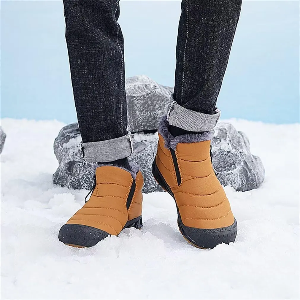 Jakcuz Women Winter Snow Boots Zip Up Fur Lined Warm Ankle Boot Outdoor Anti-slip Waterproof Comfortable Short Boot
