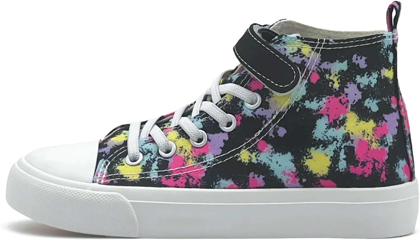 Kids Canvas Sneakers for Boys Girls Lace-up Canvas Shoes Low Top Toddler Walking Shoes Casual Lightweight Adjustable Strap Big Kid Running Sneakers