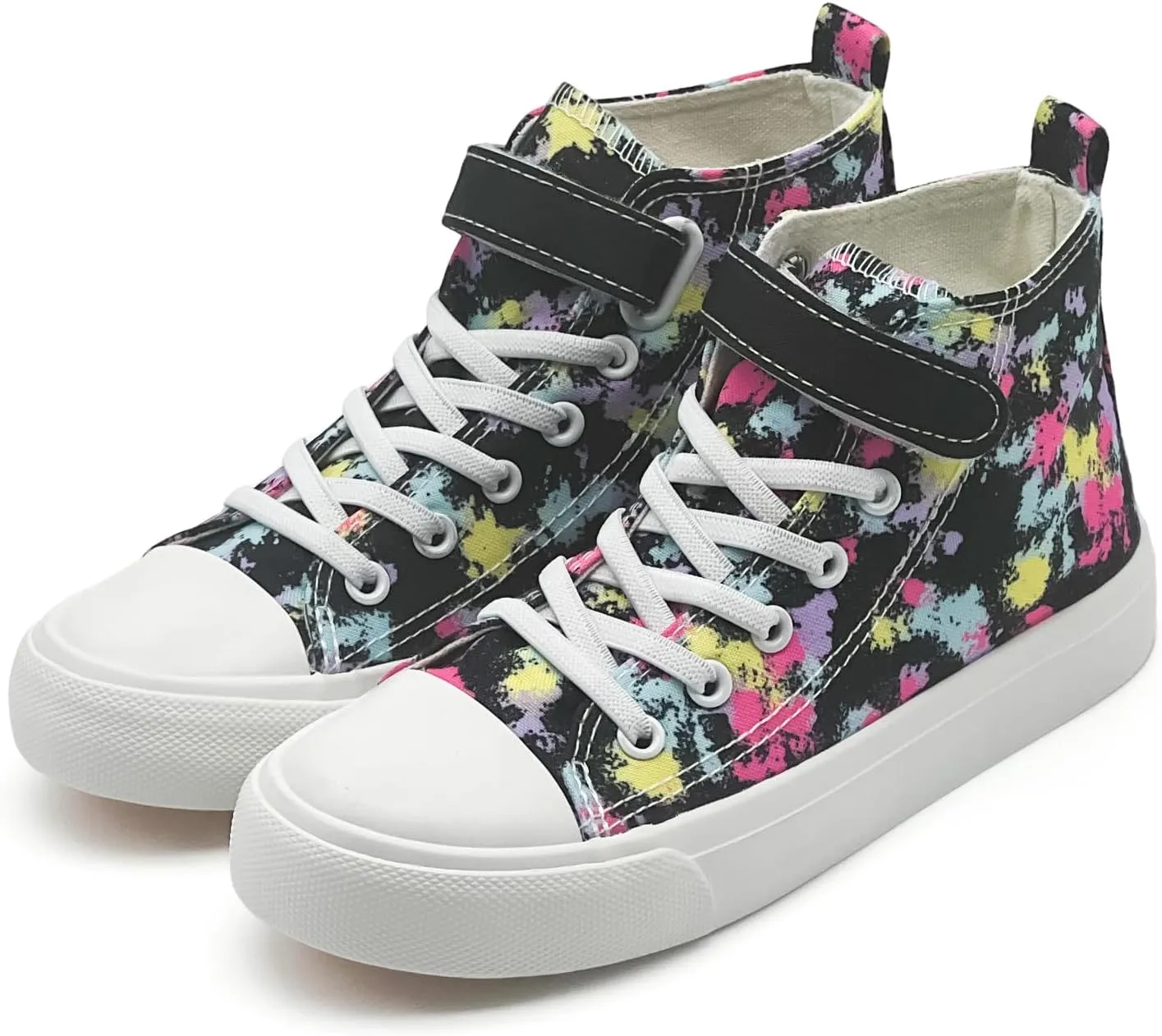 Kids Canvas Sneakers for Boys Girls Lace-up Canvas Shoes Low Top Toddler Walking Shoes Casual Lightweight Adjustable Strap Big Kid Running Sneakers