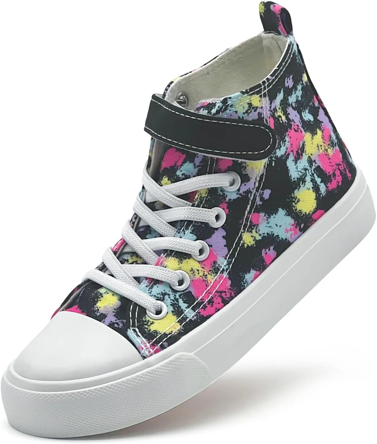 Kids Canvas Sneakers for Boys Girls Lace-up Canvas Shoes Low Top Toddler Walking Shoes Casual Lightweight Adjustable Strap Big Kid Running Sneakers