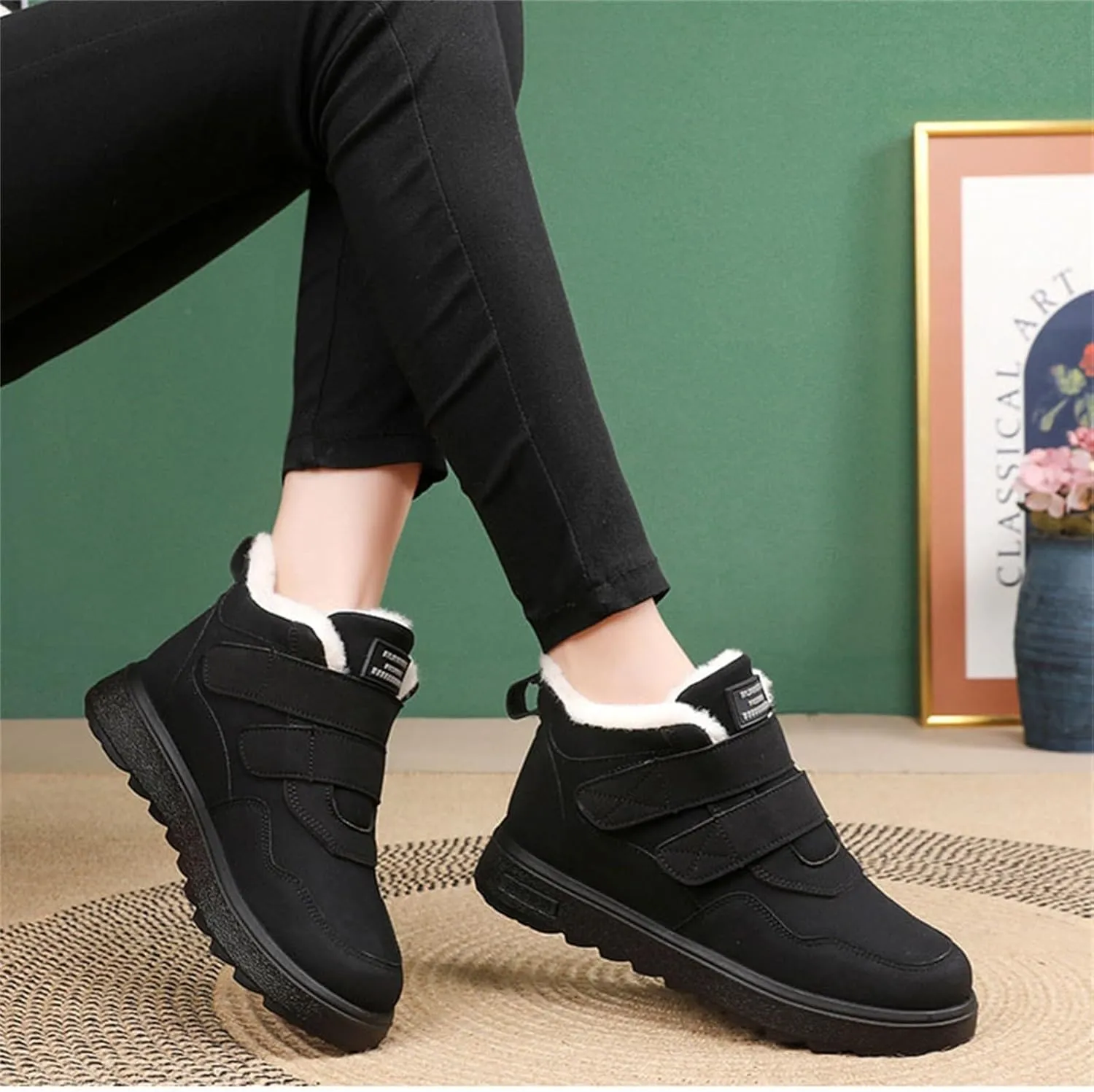Kids Fuzzy Snow Booties Open Toe Shoes Childrens Outdoor Ski Warm Comfy Boots Light Breathable Thick Non Slip Shoes