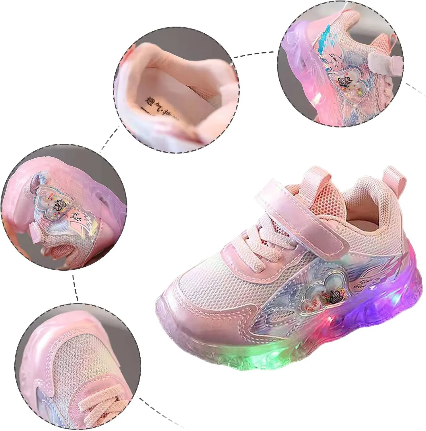 Kids Light up Shoes Children Tennis Shoes Toddler Lightweight Anti-Slip Small White LED Shoes Baby Boys Girls Sport Sneakers