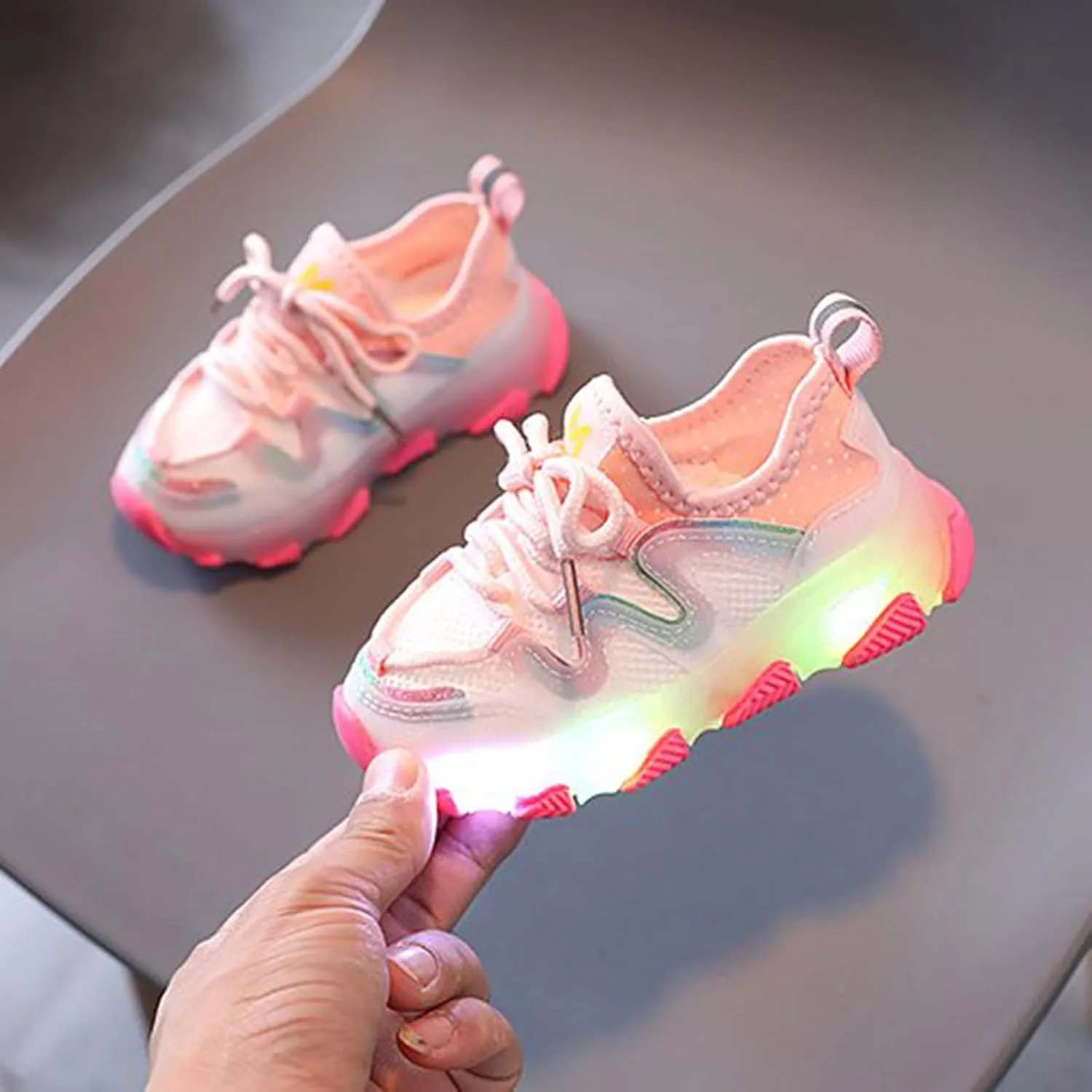 Lace Girls LED Shoes Toddler Up Infant Mesh Light Kids Boys Sport Girl's Shoes Youth Snow Boots Girls