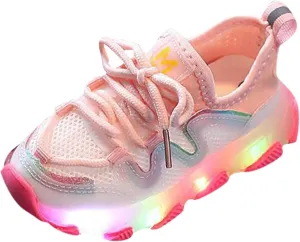 Lace Girls LED Shoes Toddler Up Infant Mesh Light Kids Boys Sport Girl's Shoes Youth Snow Boots Girls