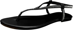 Ladmiple Sandals Women Comfortable Dressy Flat Sandals Summer Stappy Ankle Strap T-Strap Beach Casual Thong Flip Flops