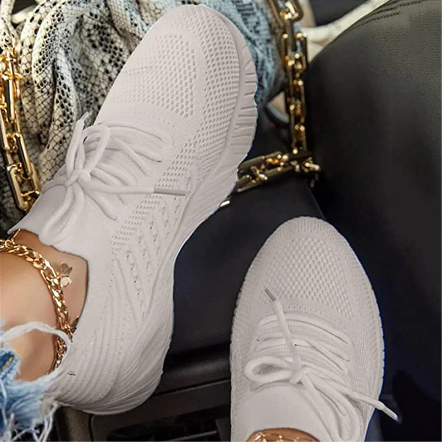 Ladmiple Shoes For Women Sneakers Slip On Walking Shoes Non Slip Running Athletic Workout Tennis Shoes Gym Sneakers