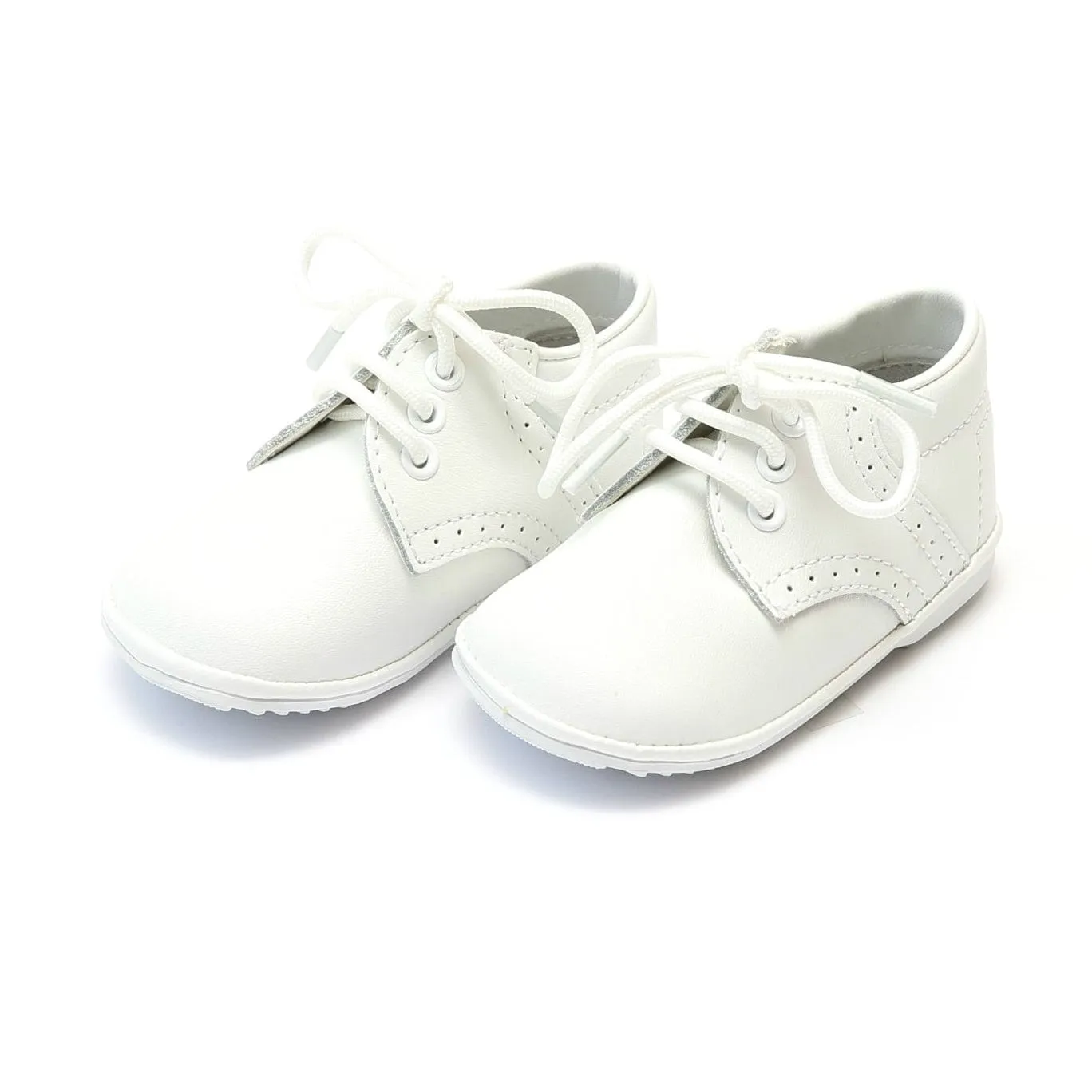 L'Amour James Boy's White Leather Lace Up Shoe