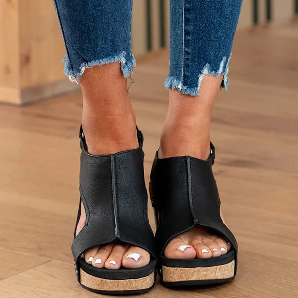 😍Last Day 50% OFF😍-Womens Comfy Velcro Wedge Orthopedic Sandals