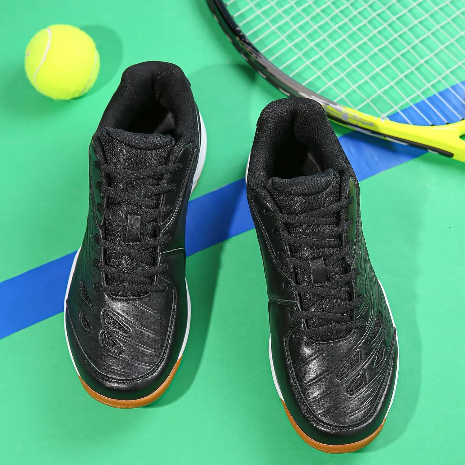 Lightweight Tennis and Pickleball Court Shoes - Versatile Indoor/Outdoor Sneakers for Badminton with Arch Support