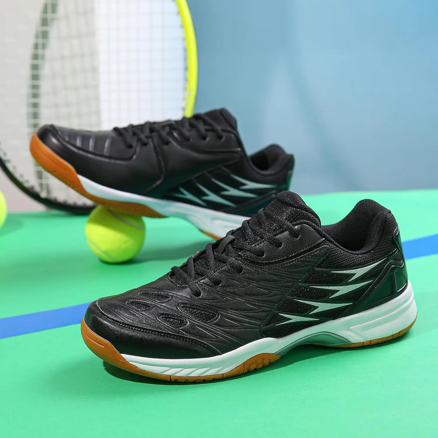 Lightweight Tennis and Pickleball Court Shoes - Versatile Indoor/Outdoor Sneakers for Badminton with Arch Support