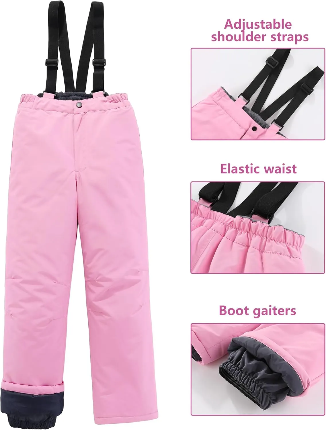 M2C Boys Girls 2-Piece Snowsuit Thicken Patterned Ski Jackets and Pants