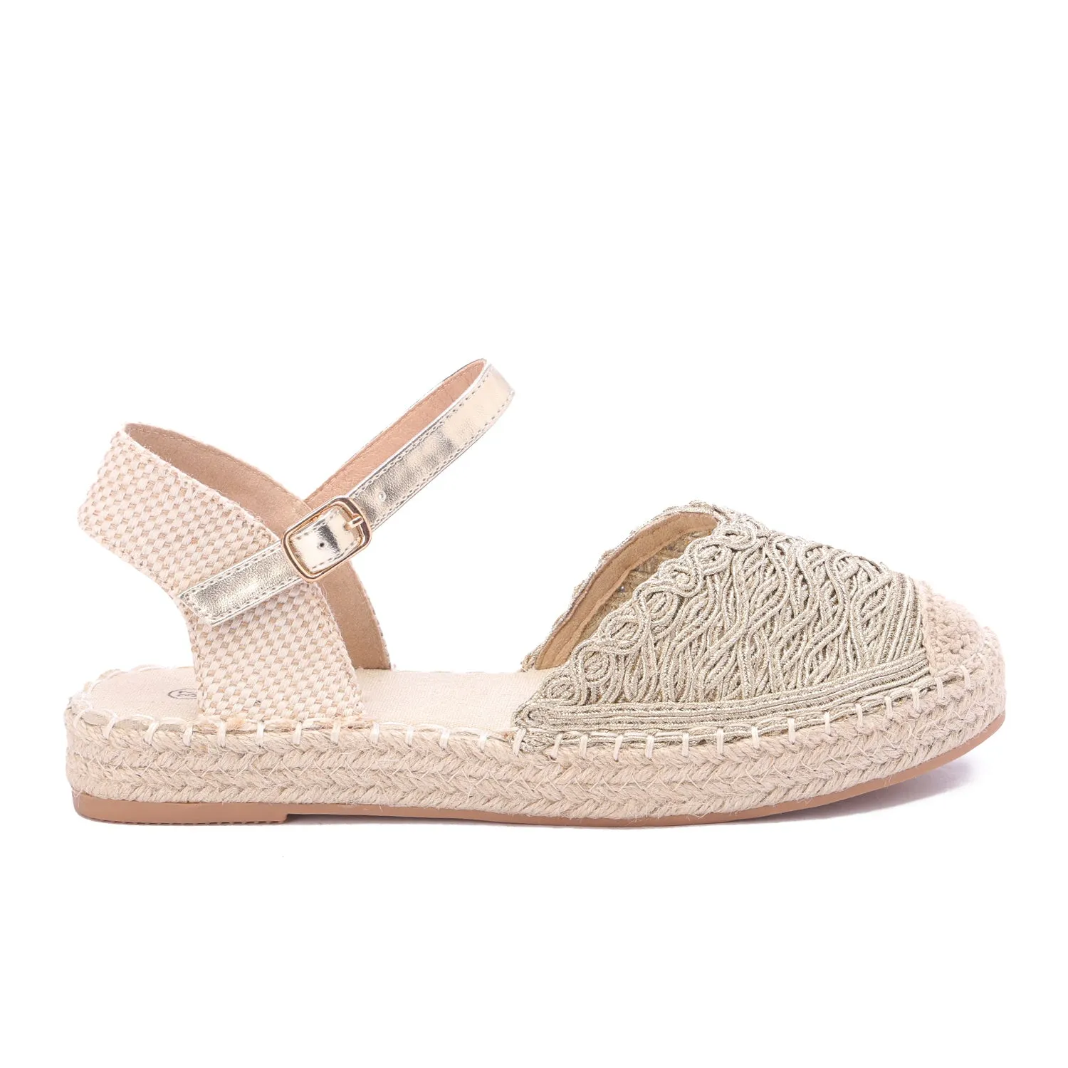 Marbella Lacework Espadrille - Gold