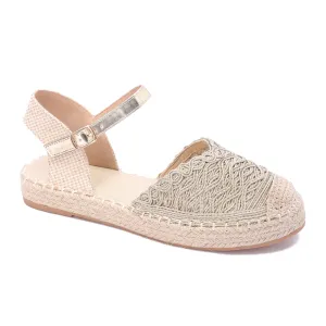 Marbella Lacework Espadrille - Gold