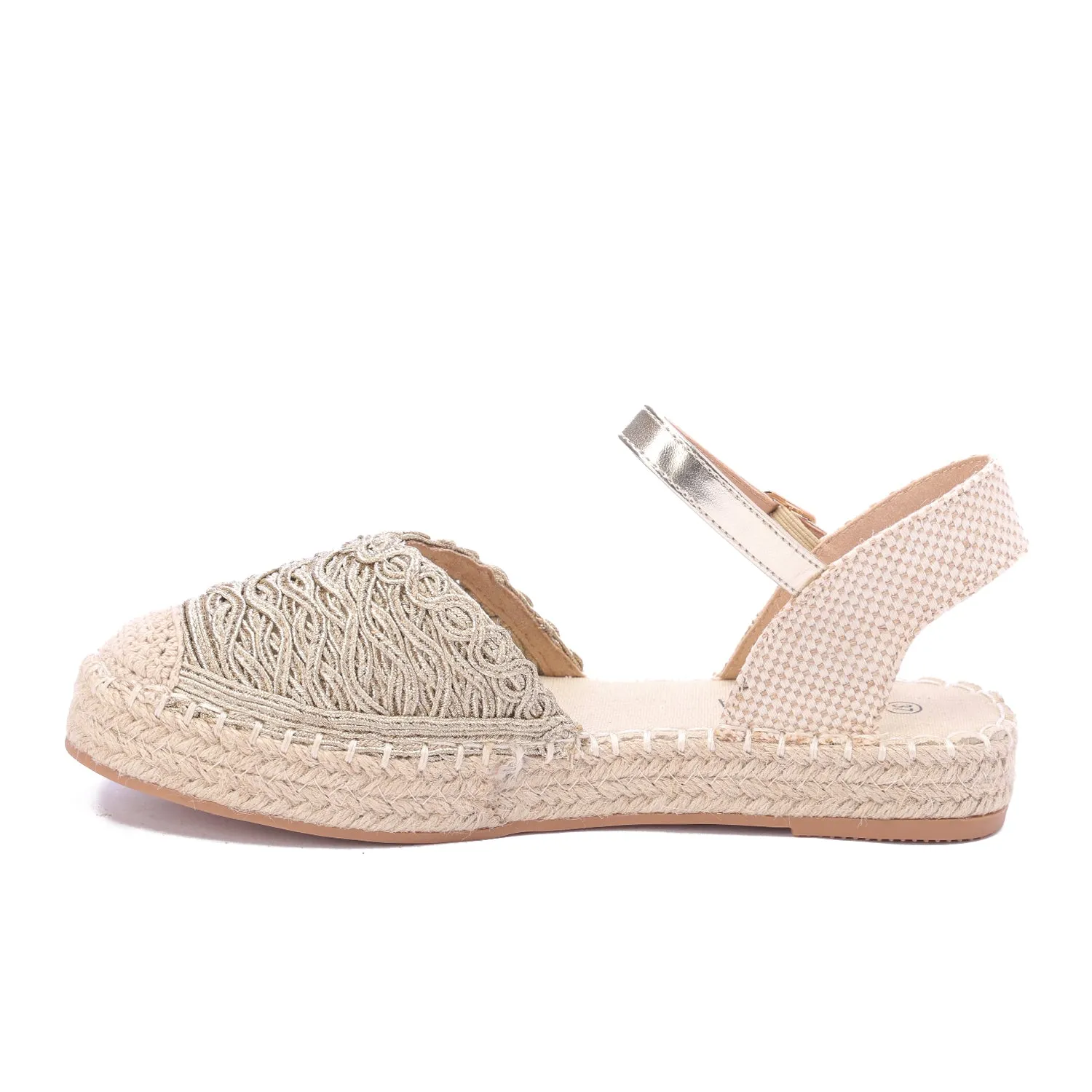 Marbella Lacework Espadrille - Gold