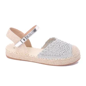 Marbella Lacework Espadrille - Silver