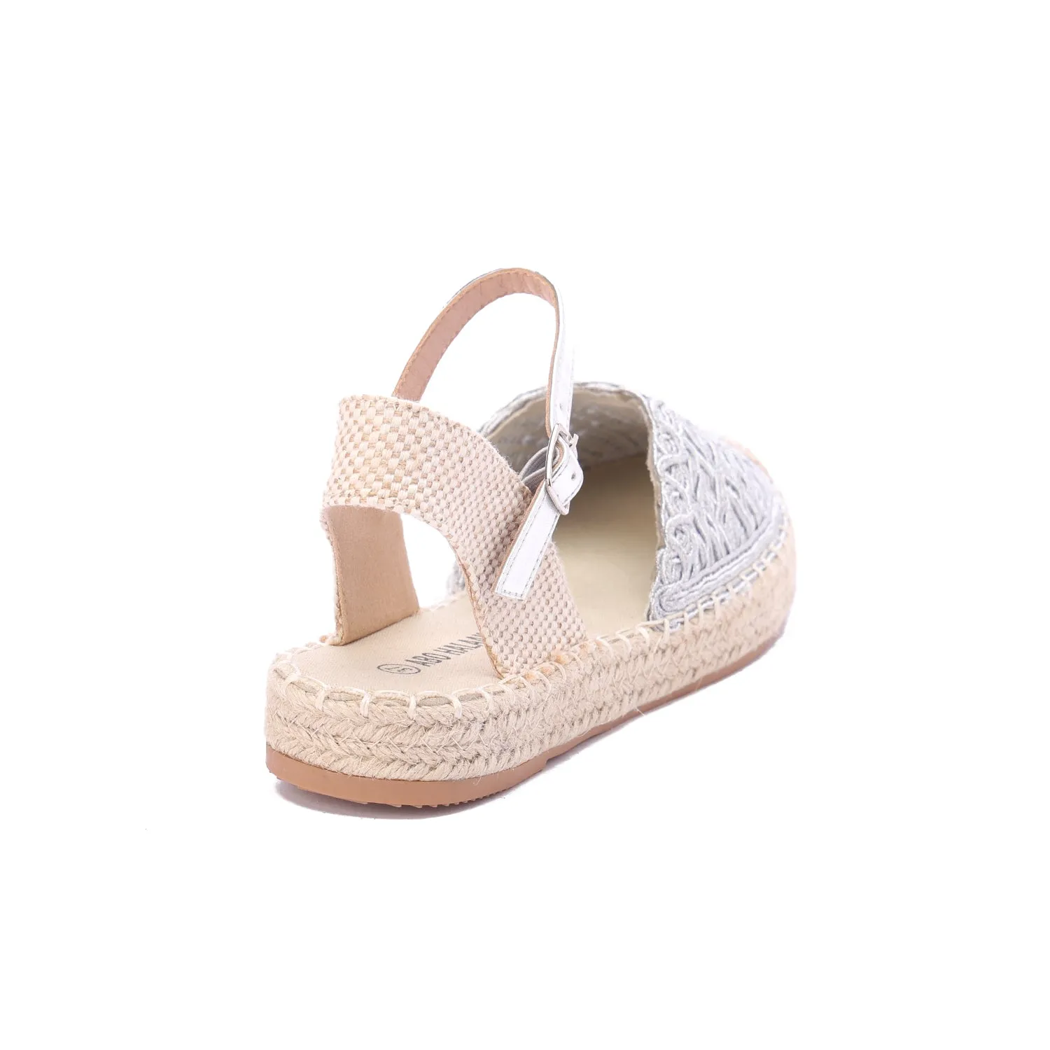 Marbella Lacework Espadrille - Silver