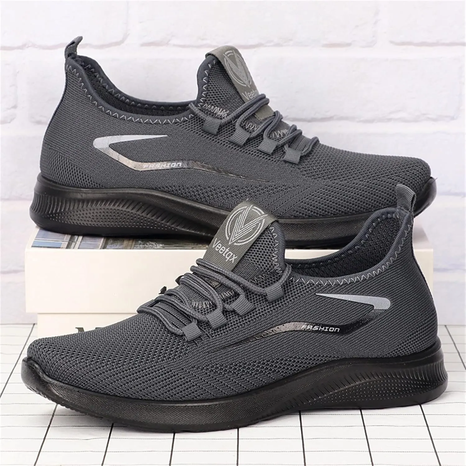 Mens Athletic Shoes Mens Footwear Lightweight Breathable Slip on Running Shoes for Men Sneakers Hands Free Slip On Sneaker White for Men Chunky