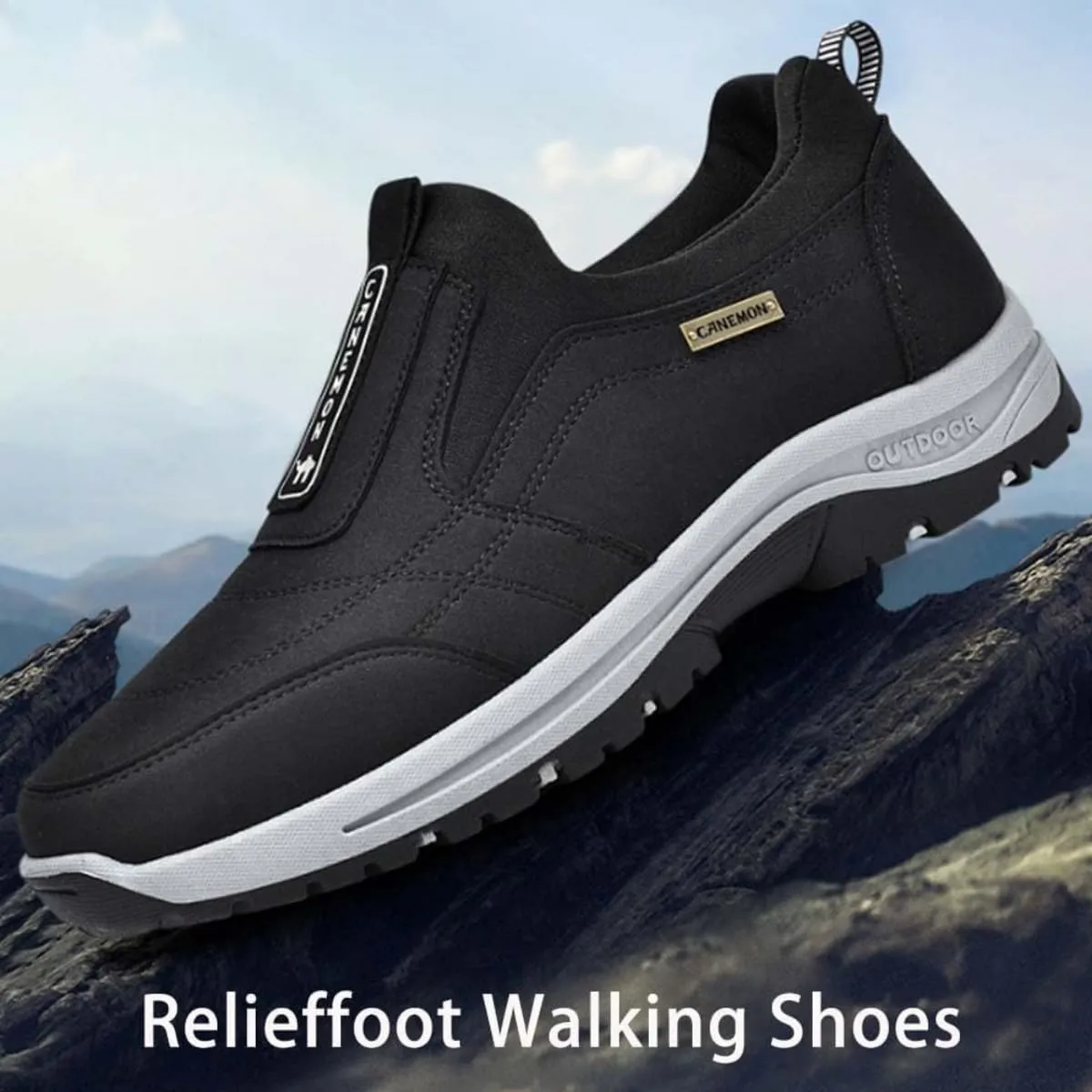 Men's Comfortable Waterproof Orthopedic Walking Shoes,Orthopedic Walking Shoes Hiking Shoes Mens,Slip-On Outdoor Sneakers