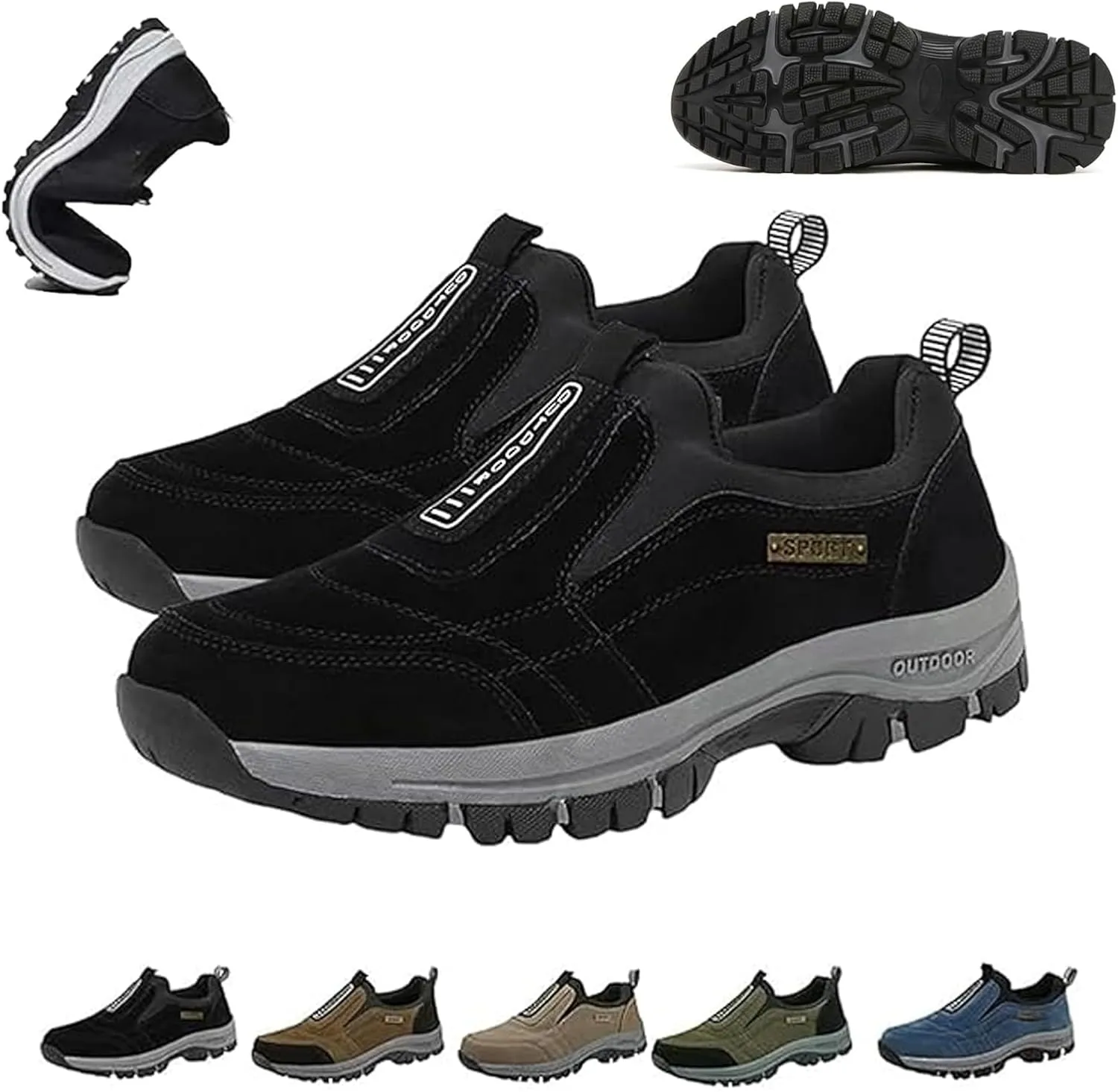 Men's Comfortable Waterproof Orthopedic Walking Shoes,Orthopedic Walking Shoes Hiking Shoes Mens,Slip-On Outdoor Sneakers