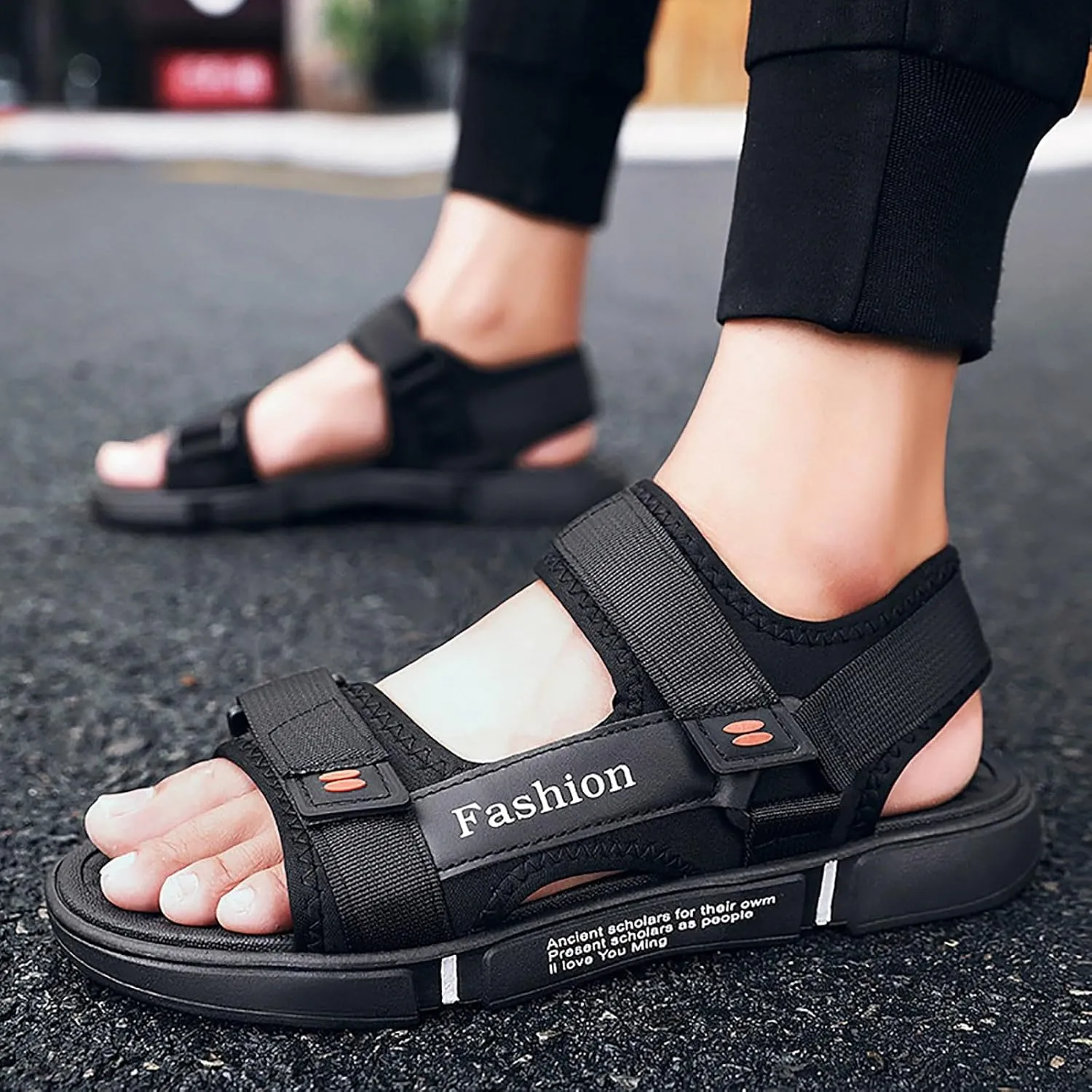 Men'S Couple Sandals Summer New Trend Sports And Leisure Purpose Slippers Non Slip Outdoor Wearing Beach Shoes