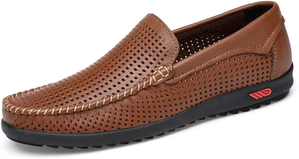 Men's Driving Penny Loafers Bare Vamp Casual Boat Moccasins Soft Rubber Sole