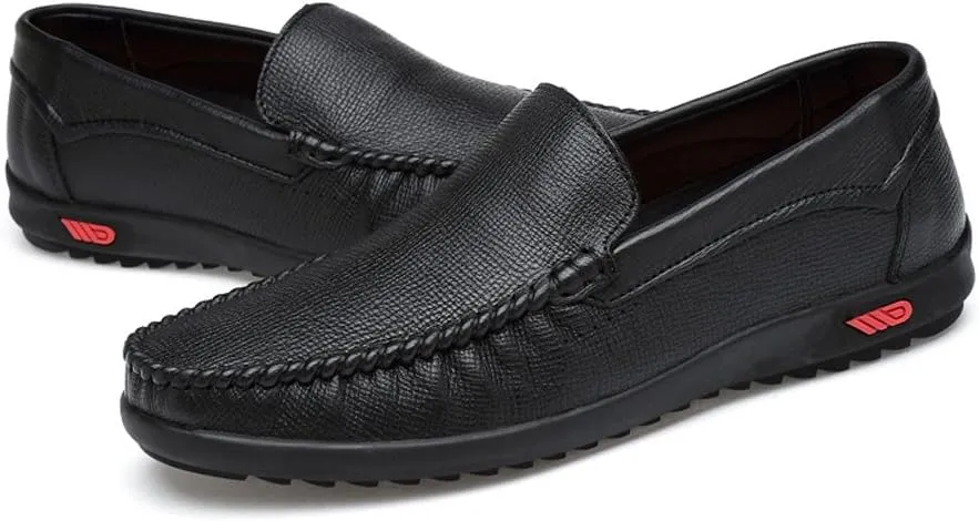 Men's Driving Penny Loafers Bare Vamp Casual Boat Moccasins Soft Rubber Sole