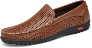 Men's Driving Penny Loafers Bare Vamp Casual Boat Moccasins Soft Rubber Sole