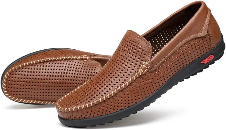Men's Driving Penny Loafers Bare Vamp Casual Boat Moccasins Soft Rubber Sole
