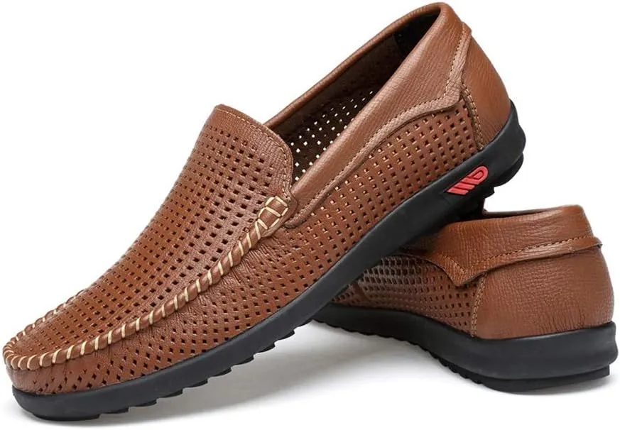 Men's Driving Penny Loafers Bare Vamp Casual Boat Moccasins Soft Rubber Sole