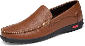 Men's Driving Penny Loafers Bare Vamp Casual Boat Moccasins Soft Rubber Sole