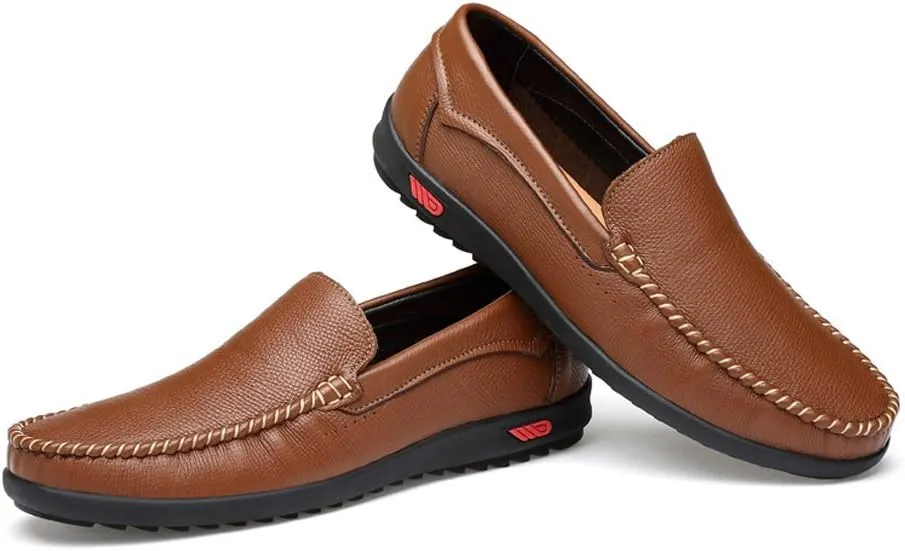 Men's Driving Penny Loafers Bare Vamp Casual Boat Moccasins Soft Rubber Sole