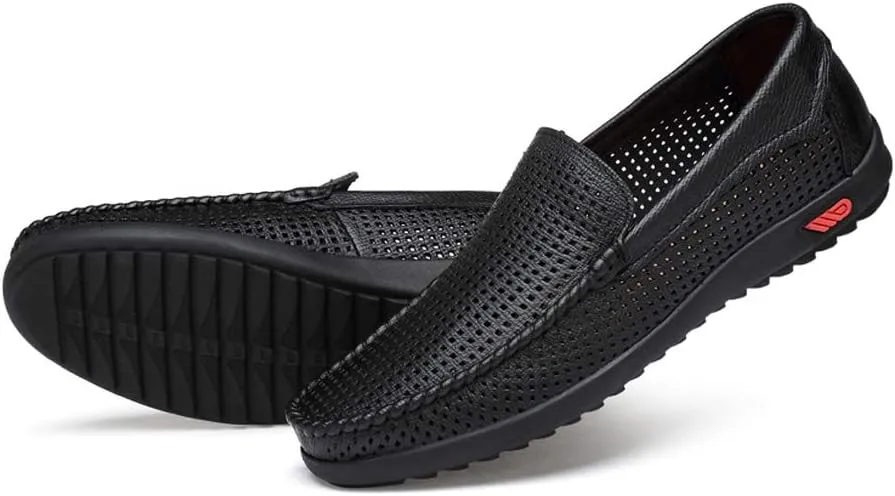 Men's Driving Penny Loafers Bare Vamp Casual Boat Moccasins Soft Rubber Sole