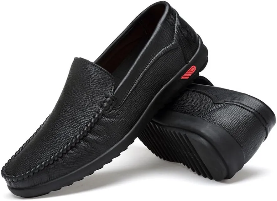 Men's Driving Penny Loafers Bare Vamp Casual Boat Moccasins Soft Rubber Sole