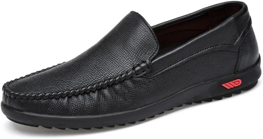 Men's Driving Penny Loafers Bare Vamp Casual Boat Moccasins Soft Rubber Sole