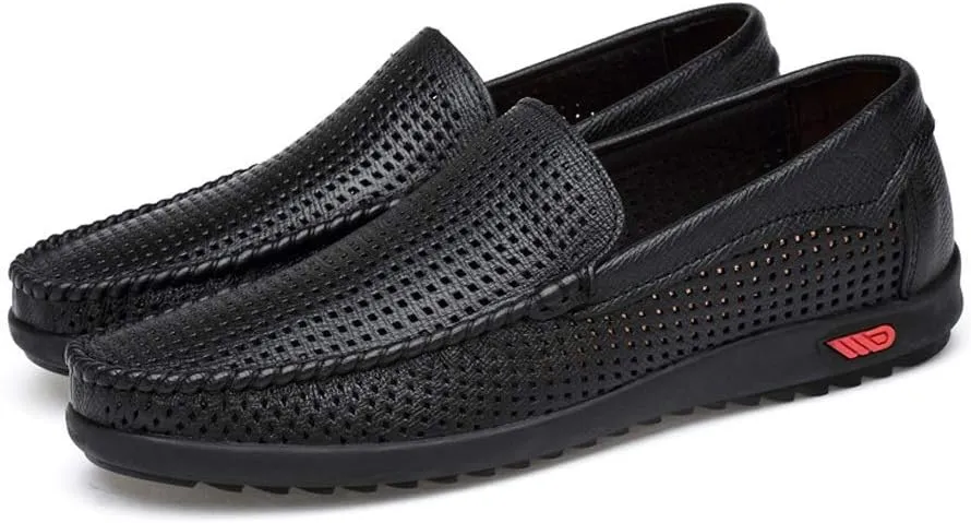 Men's Driving Penny Loafers Bare Vamp Casual Boat Moccasins Soft Rubber Sole