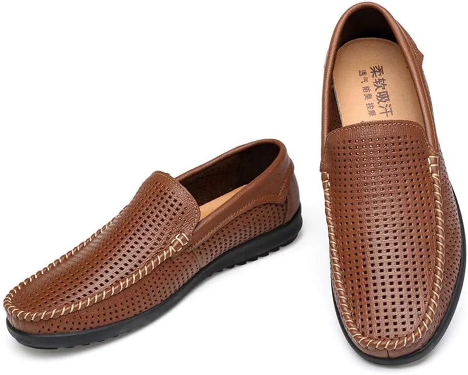 Men's Driving Penny Loafers Bare Vamp Casual Boat Moccasins Soft Rubber Sole