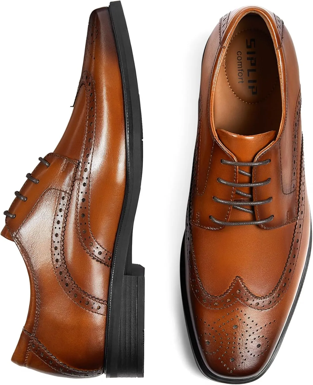 Mens Leather Oxford Shoes Formal Lace up Dress Shoes