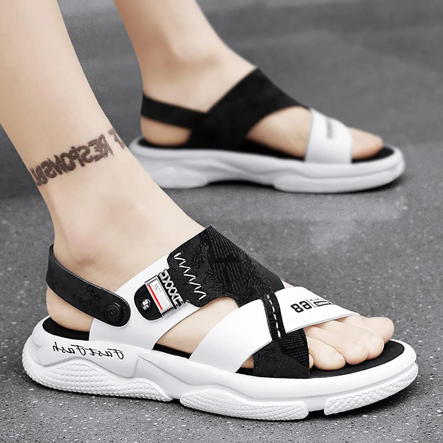 Mens Sandals Sandles Men's Open Toe Strap Adjustable Sandal Summer Men's Hiking Sandals Mens Summer Shoes