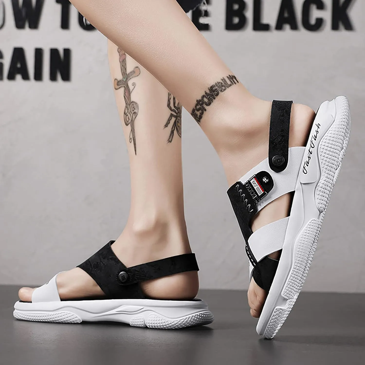 Mens Sandals Sandles Men's Open Toe Strap Adjustable Sandal Summer Men's Hiking Sandals Mens Summer Shoes
