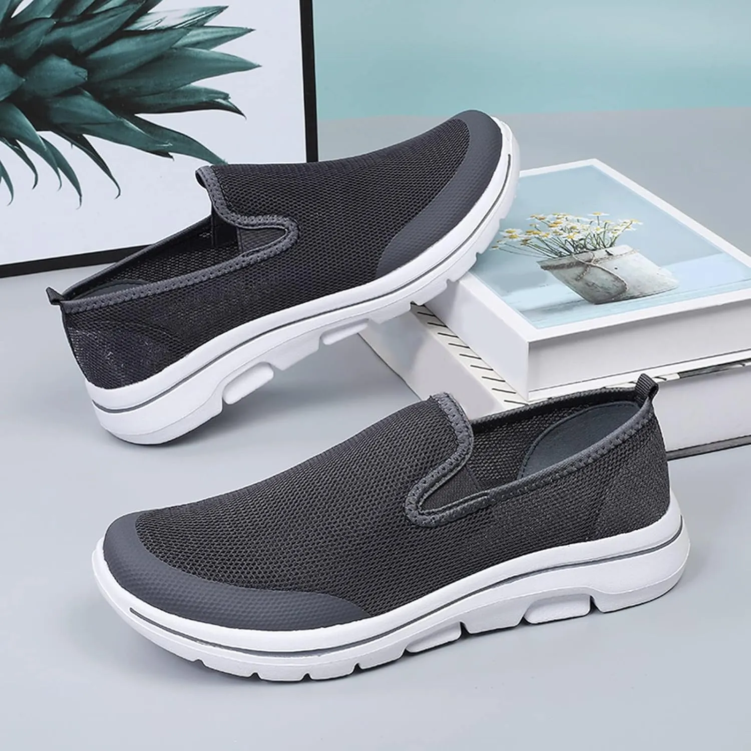 Mens Slip on Shoes Mens Walking Shoes Slip on Shoe for Men Walking Shoe for Men Comfortable Mesh Sneaker