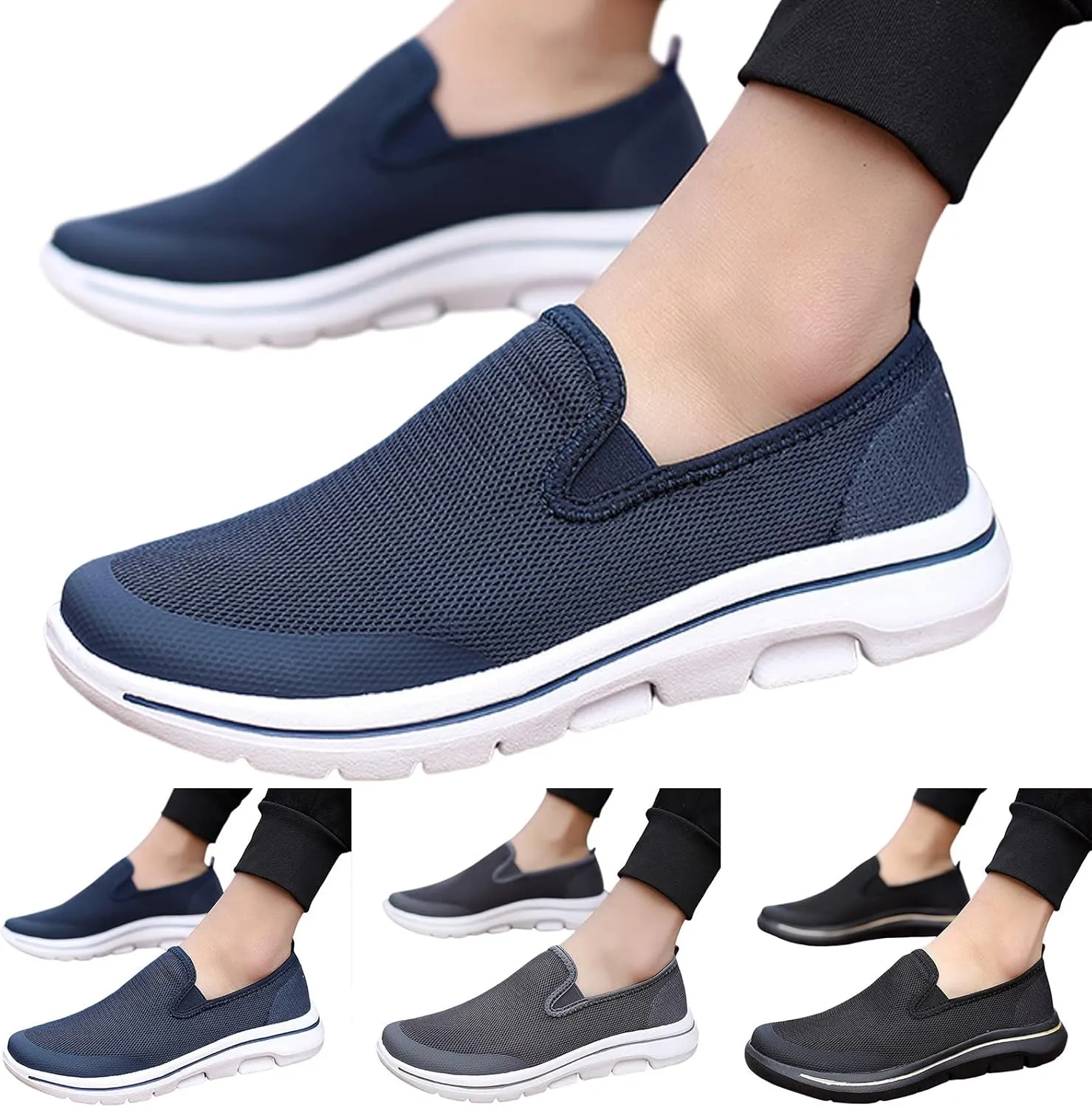 Mens Slip on Shoes Mens Walking Shoes Slip on Shoe for Men Walking Shoe for Men Comfortable Mesh Sneaker
