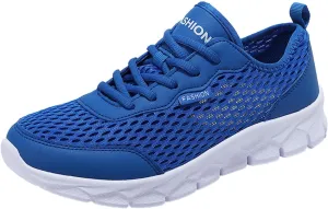 Men's Sneakers Fashion All Seasons Men Mesh Breathable Comfortable Lightweight Flat Soft Lace Up Casual