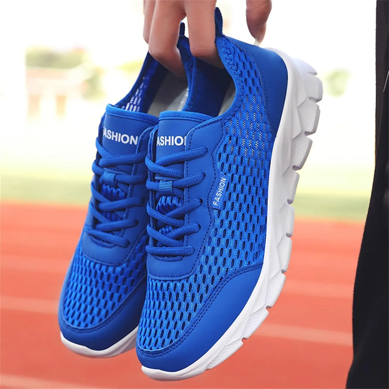 Men's Sneakers Fashion All Seasons Men Mesh Breathable Comfortable Lightweight Flat Soft Lace Up Casual