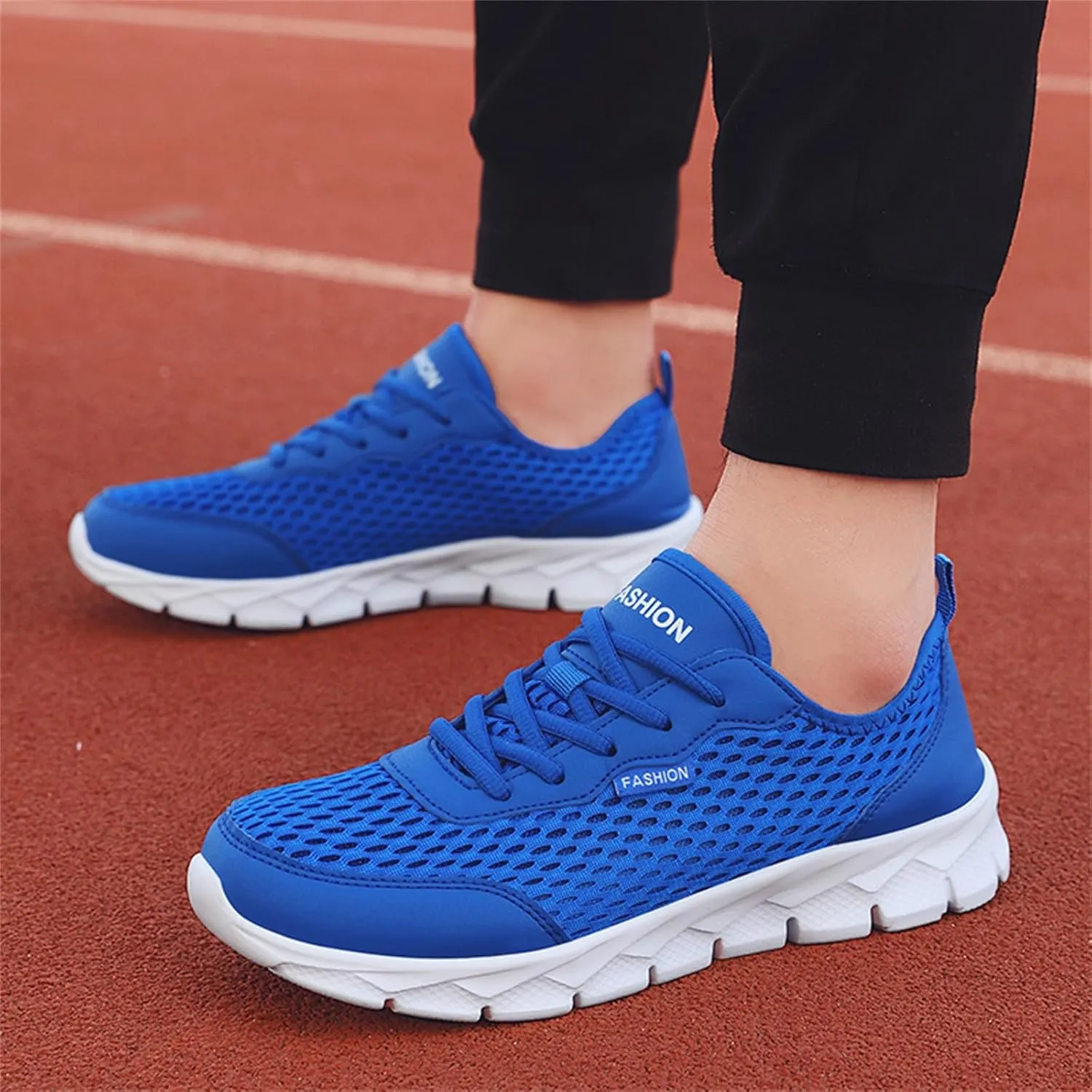 Men's Sneakers Fashion All Seasons Men Mesh Breathable Comfortable Lightweight Flat Soft Lace Up Casual