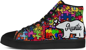 Men's Women's Autism Awareness High Top Sneakers Canvas Shoes Autism Puzzle Shoes Gifts for Men Women