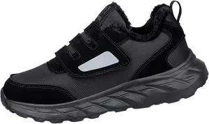 Mens Work Boots Waterproof Hiking Sneakers Warm Fur Lined Safety Toe Shoes for Women Food Service Waterproof Outdoor Shoes Lightweight Anti Slip Hike Grounded Footwear